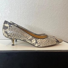 Tory Burch Pump Snake Skin Print Kitten High Heel Slip On Women's Size 5.5 M