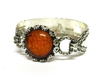 Designer Helmut von KLEIST 835 Silber Armreif mit Bernstein - Worpswede