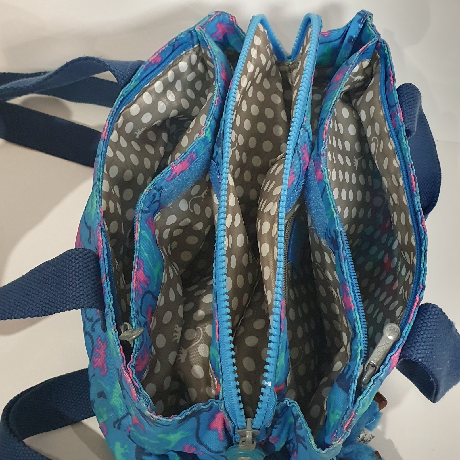 Kipling Nariko Monkey Mania Pattern Sky Blue Bag … - image 10