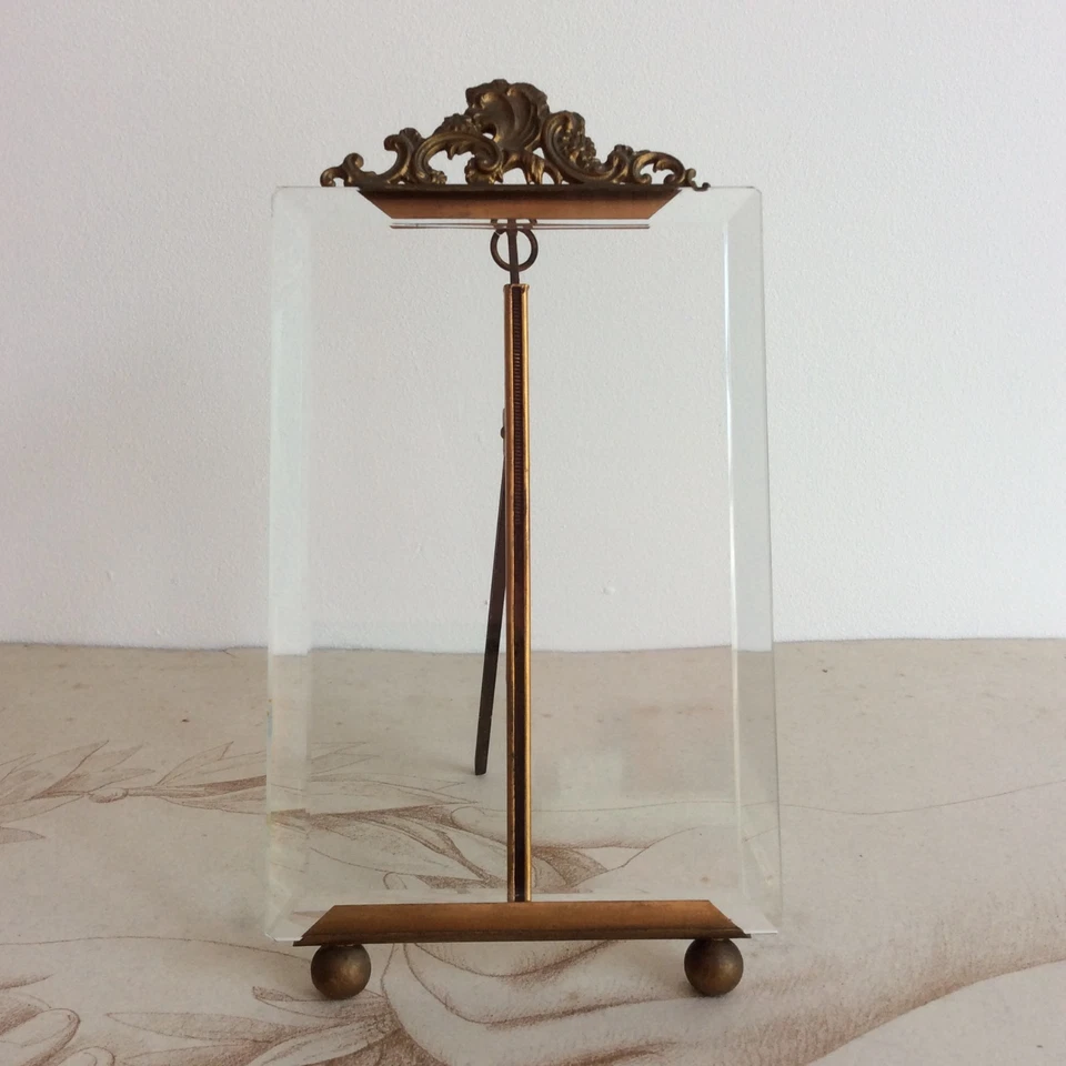 Ancien Cadre Photo Laiton et Verre Biseauté Epoque XIXème - Photo 2/4
