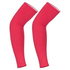 Sun Protection Arm Sleeves for Men Women, L 1Pair Spandex Rose Red