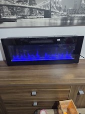 50 inch Insert / Wall Mounted LED Fireplace Electric Inset Fire Media Flames UK
