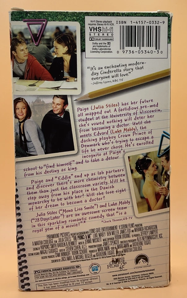 The Prince & Me VHS 2004 Julia Stiles **Buy 2 Get 1 Free** - Image 2 of 3