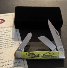 🔥 2023 Case XX 6375 Green Apple Bone Smooth Large Stockman Event Pocket Knife