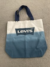 Levis Hollis Canvas Tote Bag Cream Blue NWT