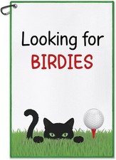 DYJYBMY Looking for Birdies Funny Printed Golf Towel 23.6 15.8 in, White