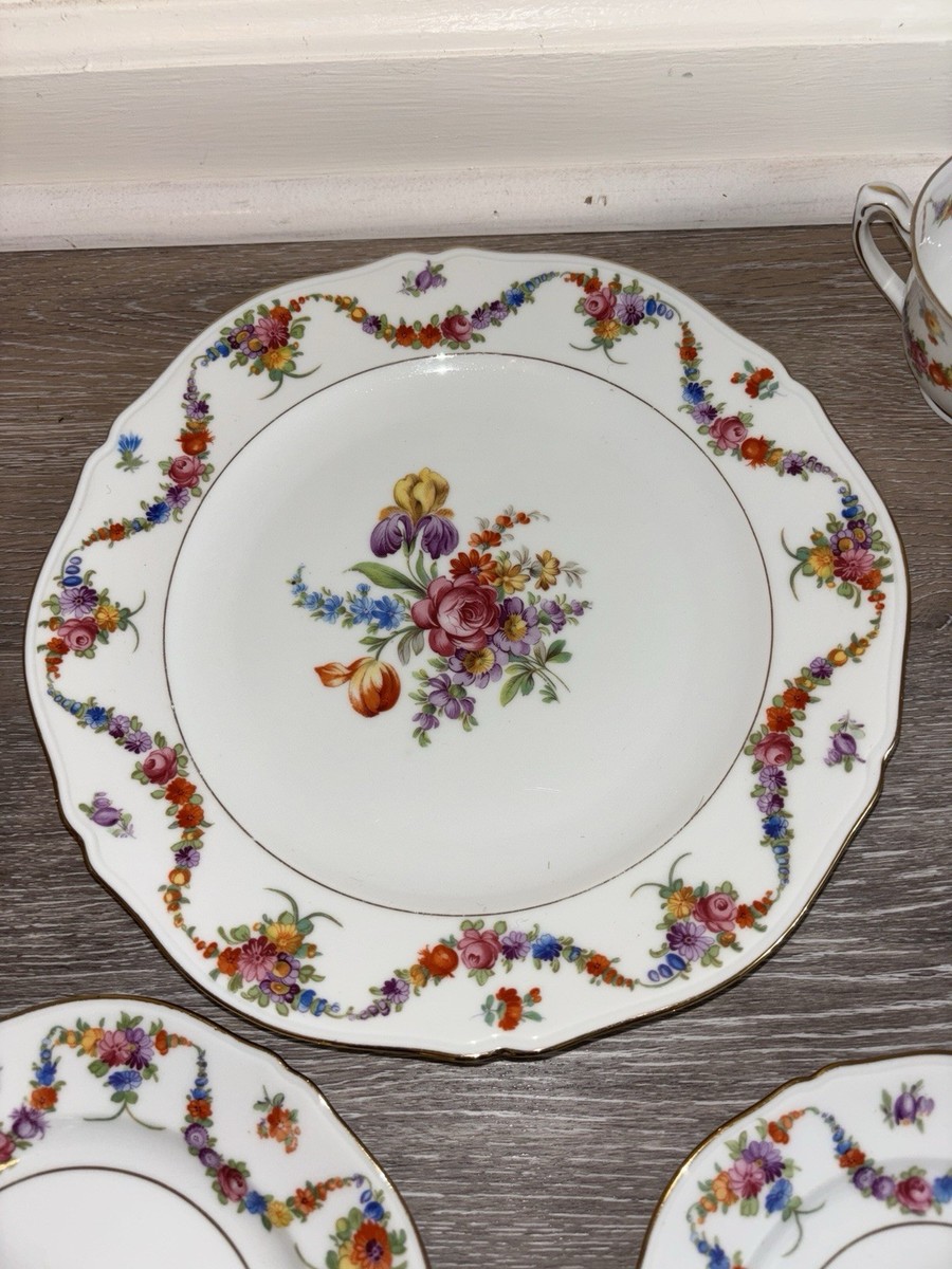 Vtg Epiag 9954 Czechoslovakia China Dinner Plate Place Setting 7