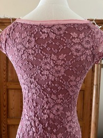 The Ann Ferriday Corset Top Dusty Rose Floral Pattern Lace Size S/M