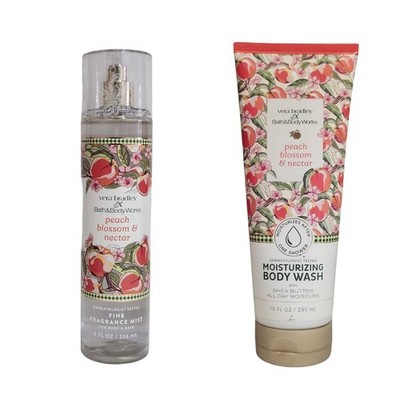NEW Bath & Body Works Peach Blossom & Nectar Moisturizing Body Wash + Mist