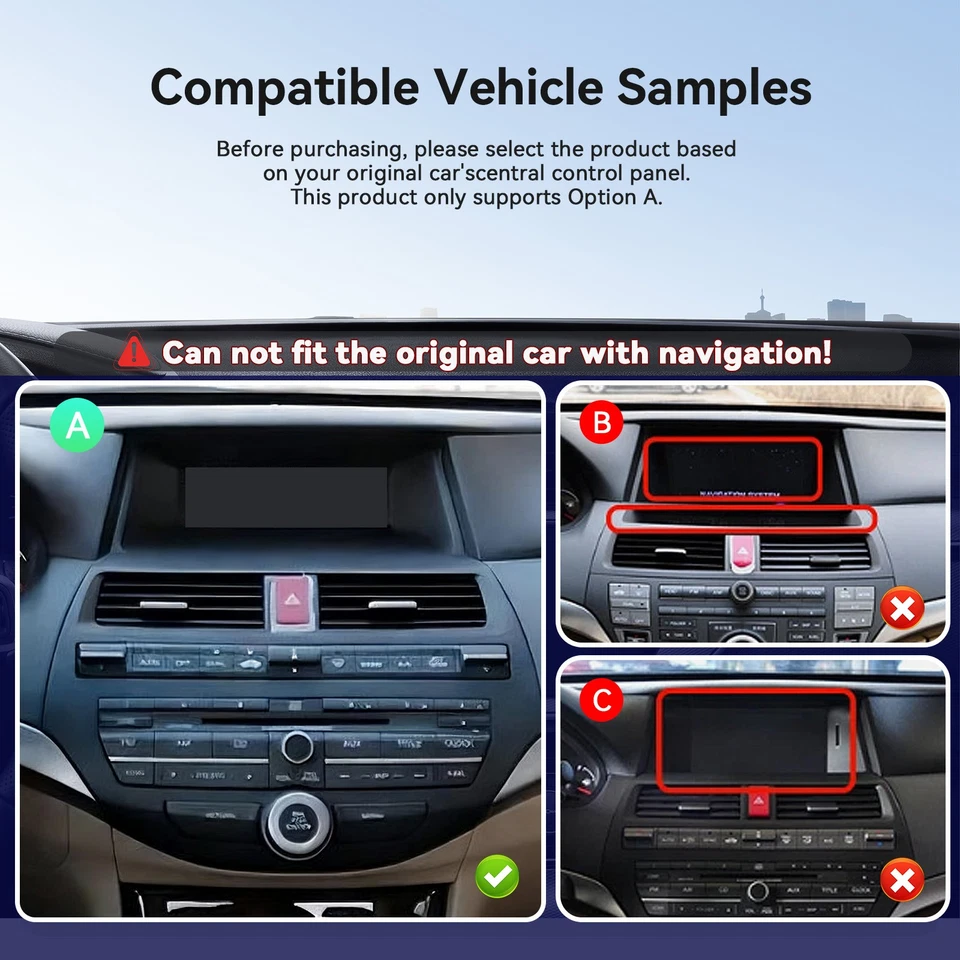 FOR HONDA ACCORD 2008-2012 ANDROID AUTO APPLE CARPLAY CAR STEREO GPS NAVI RADIO - Image 2 of 4