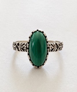 Carolyn Pollack 925 Sterling Silver Malachite Ring Size 9 5.1g