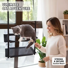 Cat Window Perch Hammock Seat Bed - Space Saving Design 360 Sunbath Holds Up ...