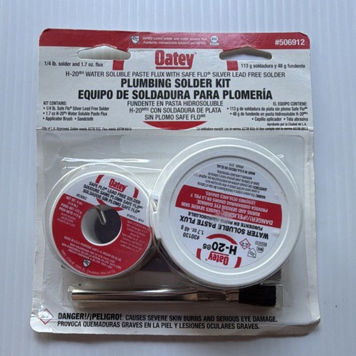 Oatey Plumbing Solder Kit 506912 Safe Flo Lead Free Solder H-20 Flux 1/4lb 1.7oz