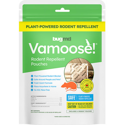 Vamoose, Rodent Pouches, Plant-Powered Rat, Works Anywhere 1 Pack, 4 Pouches