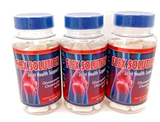 FLEX SOLUTION Joint Health Support Glucosamine Chondoitin MSM 180 CAPS 3 Bottles