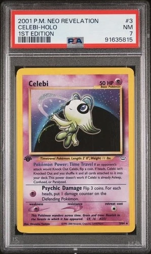 Celebi 3/64 Neo Revelation 1st Edition PSA 7 Holo Rare Vintage Pokemon Card