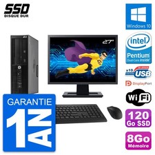 PC HP WorkStation Z220 SFF Ecran 27" G2020 RAM 8Go SSD 120Go Windows 10 Wifi