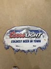 Vintage Coors Light Beer Tin Bar Sign "Coldest Beer In Town" 2011 Mancave