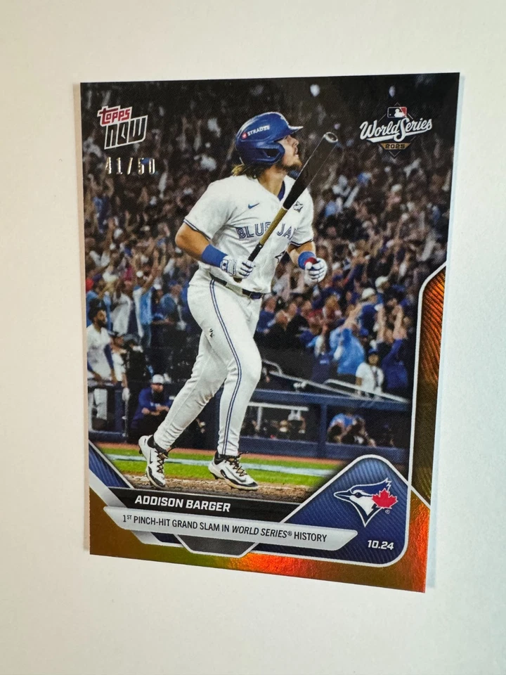 41/50* Addison Barger - 1st Ever Pinch GS - 2025 MLB Topps NOW® - Card 897 - Image 4 of 4