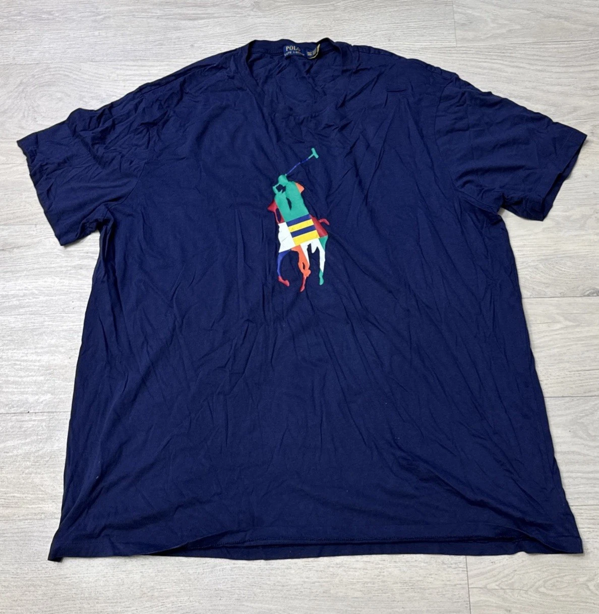 Polo Ralph Lauren Big Pony T Shirt Navy Blue Tee Short Sleeve Mens Size 3XLT
