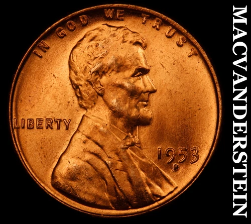 1953-D Lincoln Wheat Cent- Choice Gem Brilliant Uncirculated Luster #i9910