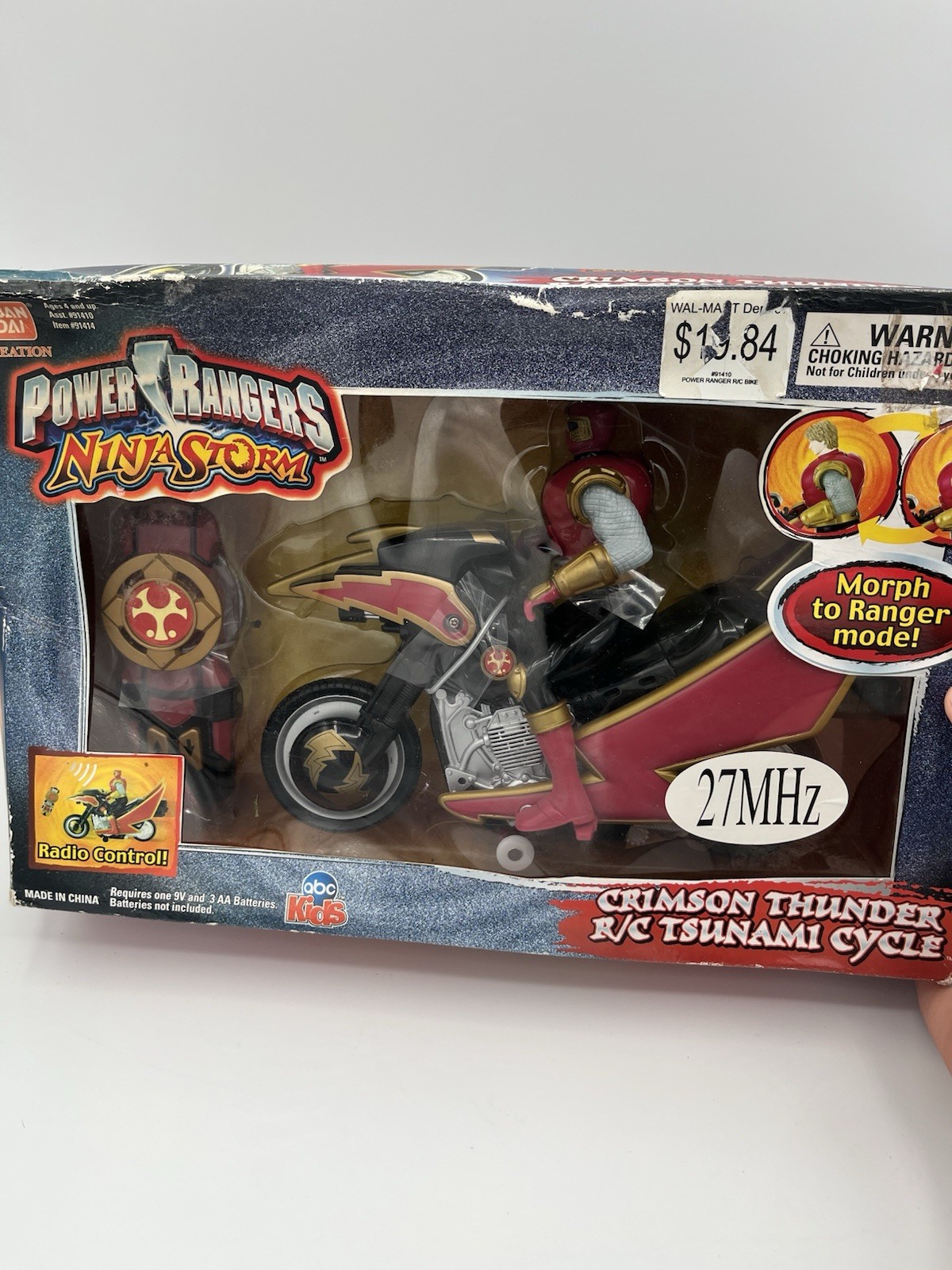 Power Rangers Ninja Storm Crimson Thunder Radio Control Tsunami Cycle 2003 New