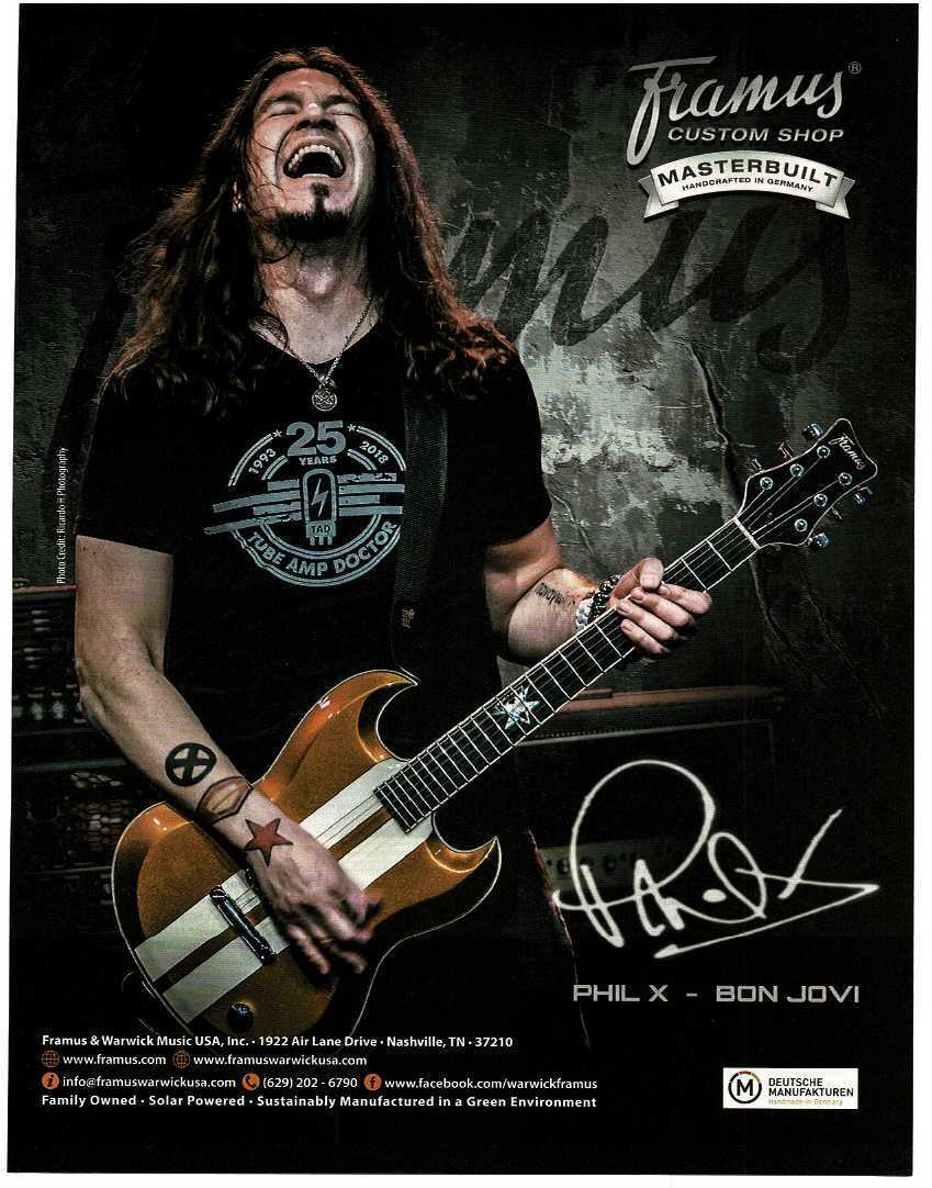 2019 FRAMUS XG Electric Guitar PHIL X of Bon Jovi Magazine Ad | eBay