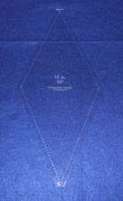 Quilt Template -No Tip 45 Degree Diamond -15 Inch-1/8" w/seam & guide holes