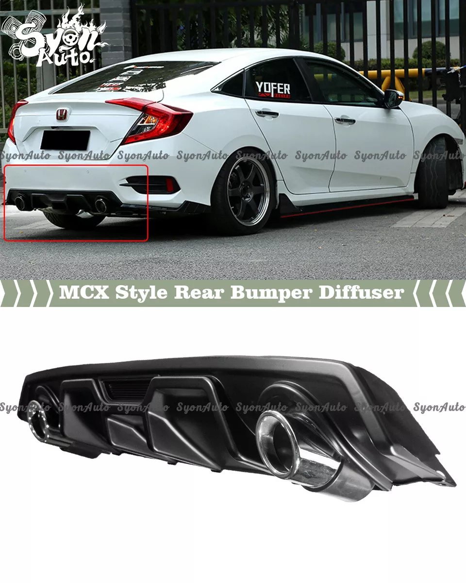 FITS 2016 2020 HONDA CIVIC SEDAN MCX STYLE BLK REAR BUMPER