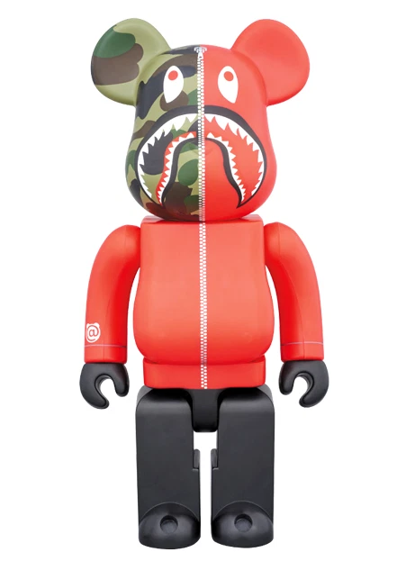 MEDICOM TOY × BAPE BE@RBRICK 1st camo shark Red 400% A Bathing Ape Bearbrick New