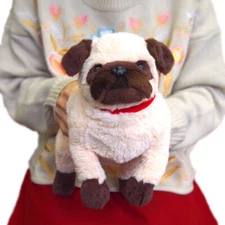 Sun Lemon Lap-Sized Pug Plush Toy S 34cm Fawn Knee Series-Dog Japan