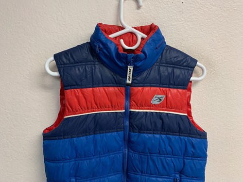 Zara Seventy Five Boys Puffer Vest LARGE Youth Blue Red Hooded Outdoor *SEE PICS - Picture 2 of 13