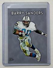 Barry Sanders Limited Edition Artist Signed "Detroit Lions" Trading Card 4/10