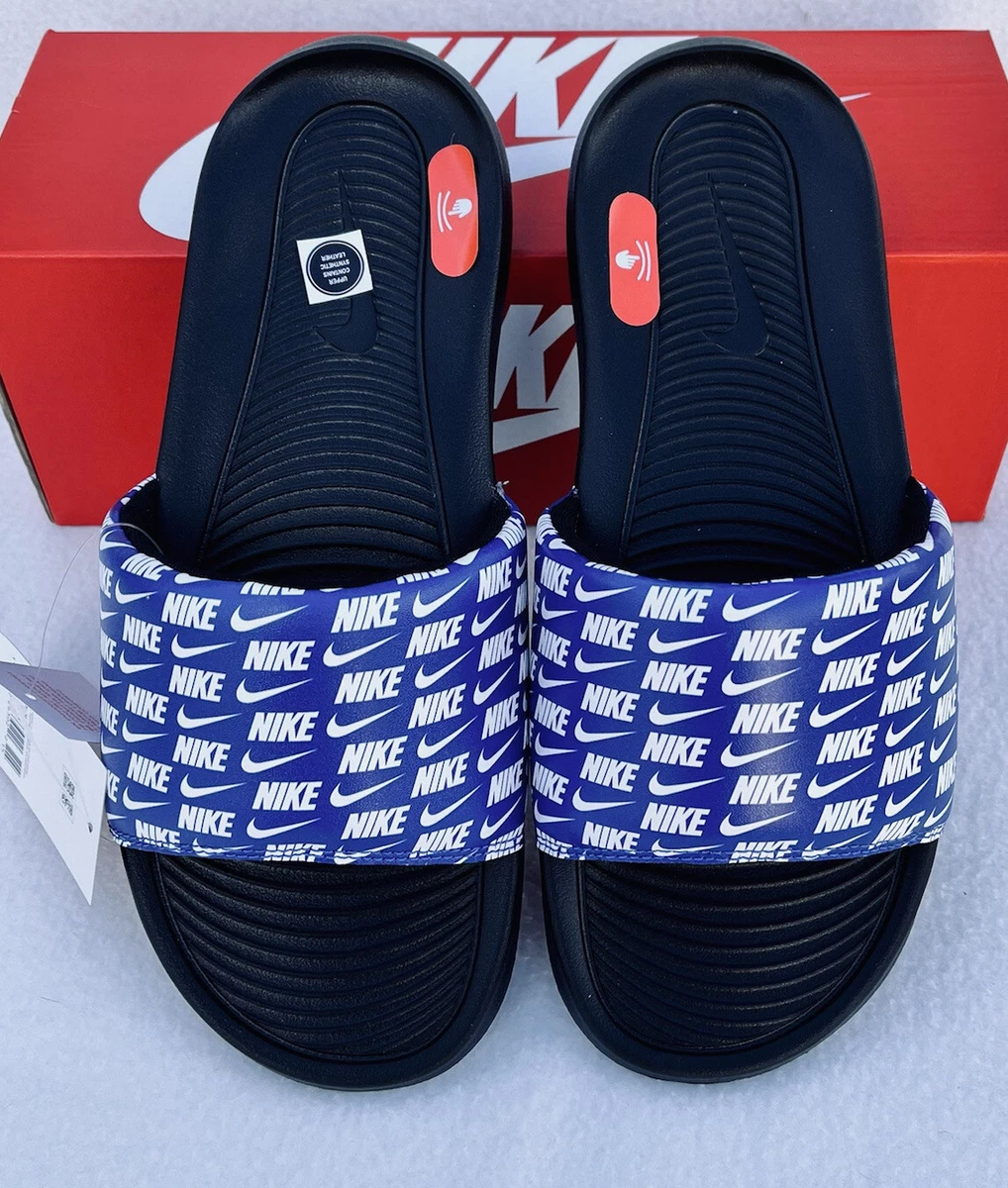 Navy blue hot sale nike flip flops