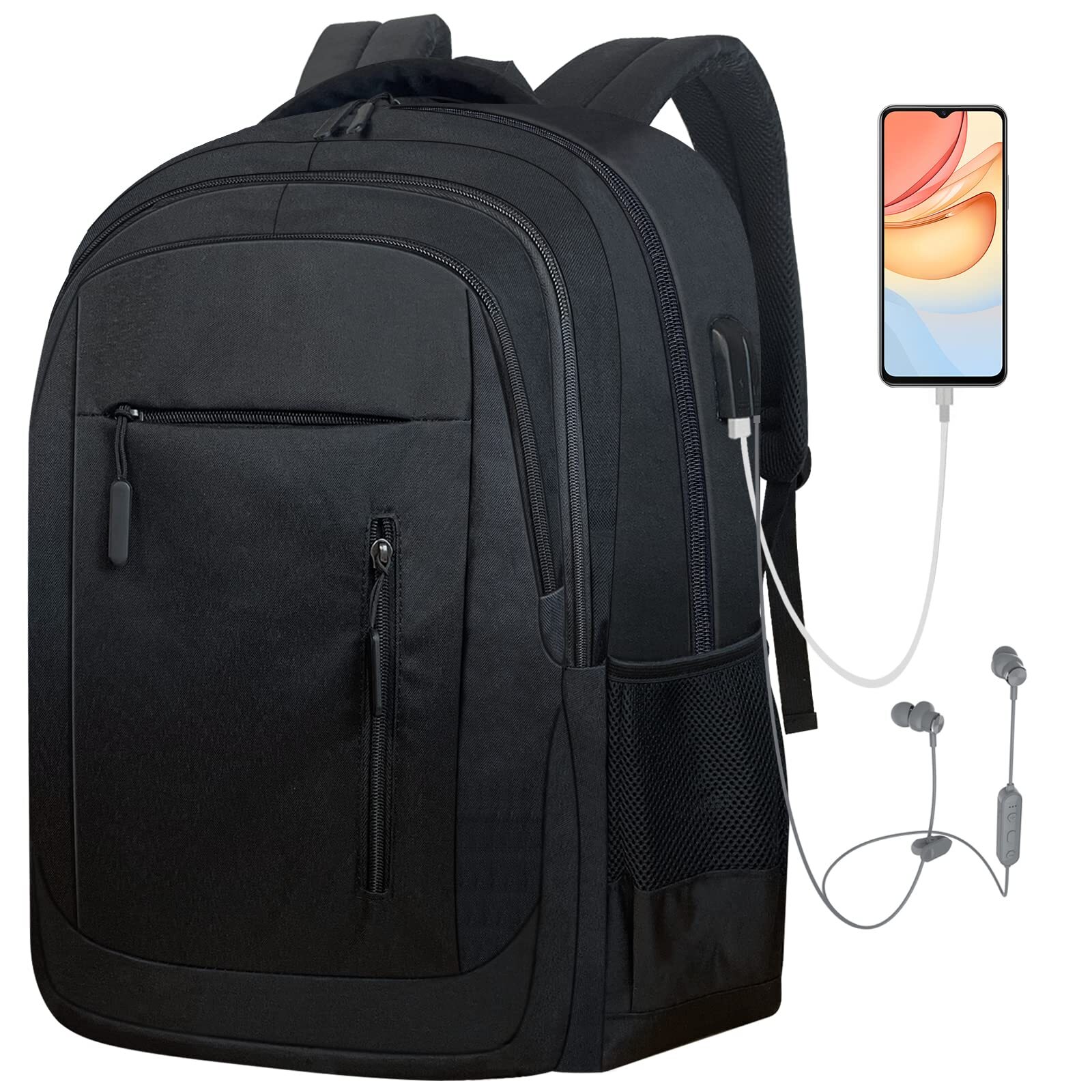 17.3 Inch Laptop Backpack for Men - Durable Travel BookBag with Laptop Compartment-image