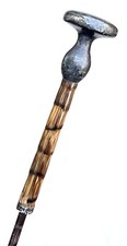 Vintage Antique Sterling Silver Umbrella Swagger Knob Walking Stick Cane Old