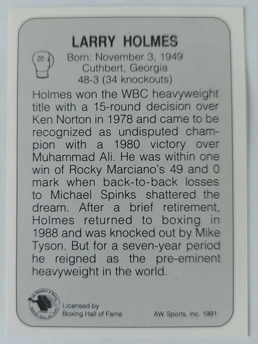 1991 AWS All World Sports Boxing Cards Singles Inserts (1 to 149) Pick Your Card - Picture 39 of 282