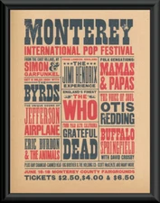 1967 Monterey Pop Festival Concert Poster Reprint On Old Paper Jimi Hendrix *235