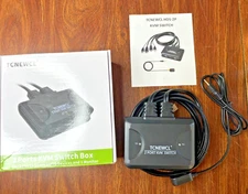 4K KVM Switch HDMI 2 Port, USB HDMI Switcher with Desktop Monitor Control