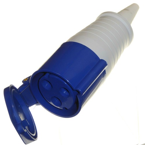 32A 3 Pin Plug Socket Coupler IP44 2P+E 32 Amp 230v 240v Welder Workshop Garage - Picture 3 of 11