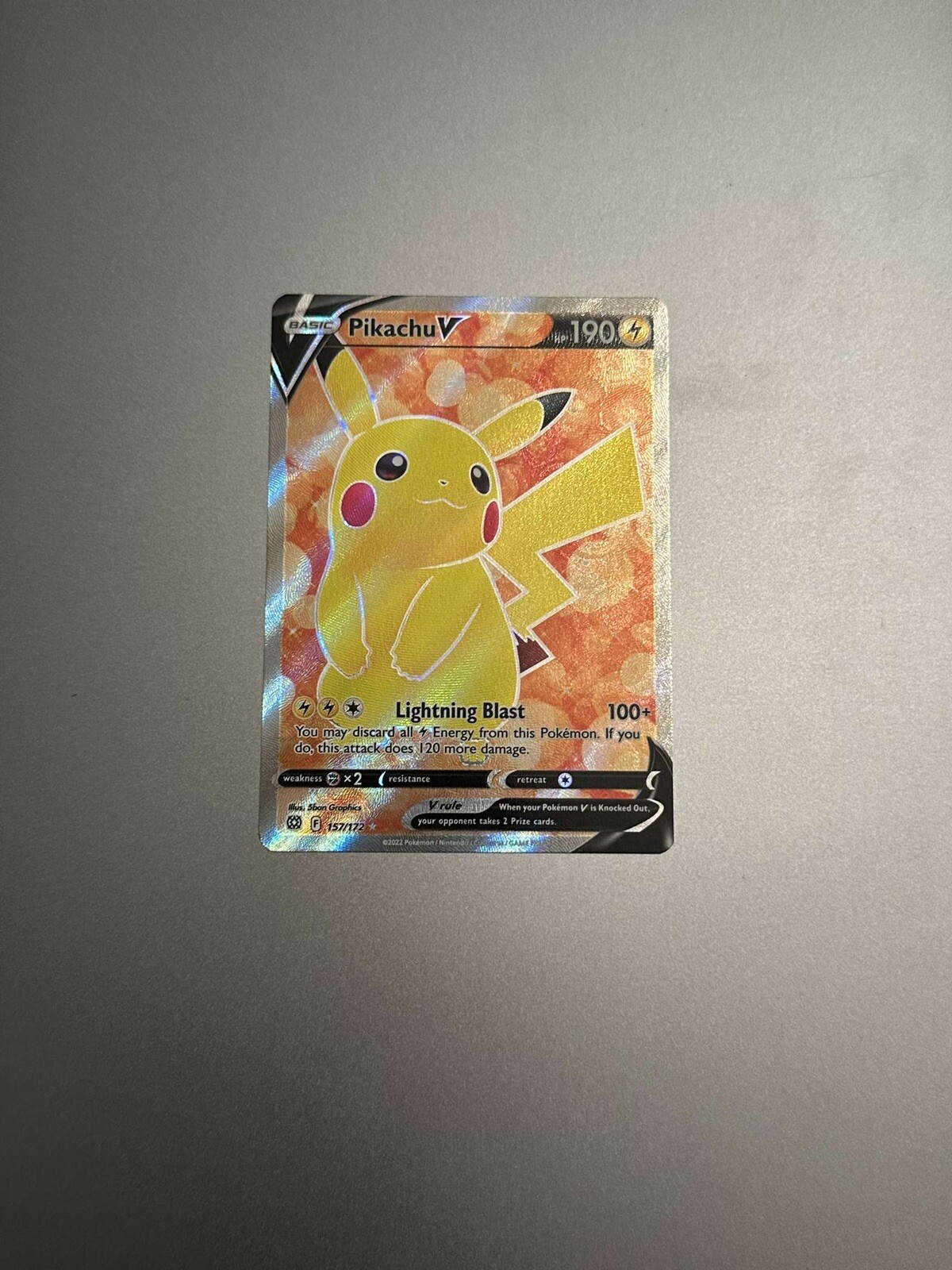 Pokémon TCG - Pikachu V - 157/172 Full Art - Brilliant Stars - Ultra Rare - NM/M