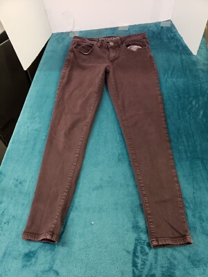 American Eagle Jeans Size 4 Womens Red Pants Stretch Denim Mid Rise Jegging