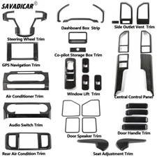 31x Black Wood Interior Full Set Dash Decor Cover Trim Kit for Ford F150 2015-20