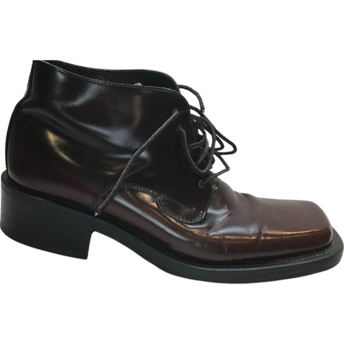 Suola Womens Chukka Boots 44 Brown Ankle Leather Square Toe Block Heel Lace Up - Picture 2 of 9