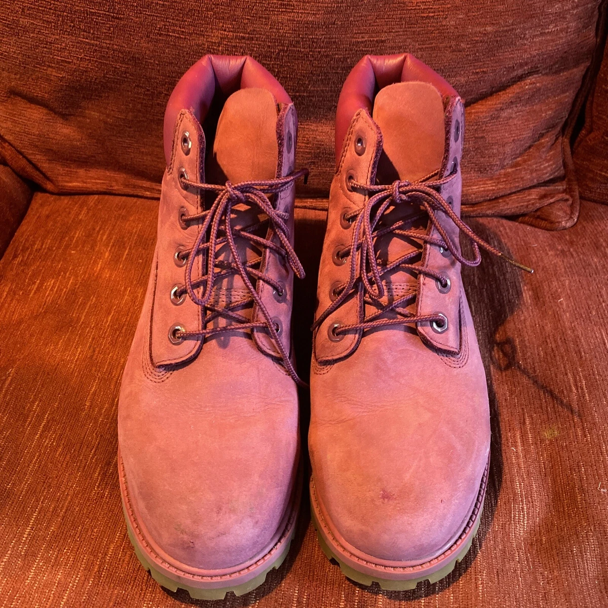 Timberland Women s Size 7 Dark Pink Suede Boots