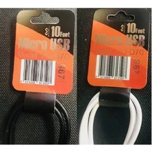 10FT USB to Micro USB Cable Android Charger, Fast Charge *FREE SHIPPING*