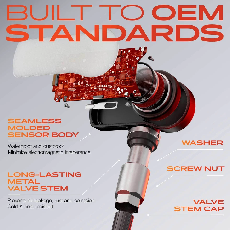 Датчик контроля давления в шинах 315 МГц TPMS для Scion FR-S 2013 2014-2016 4 шт. - Изображение 3 из 4