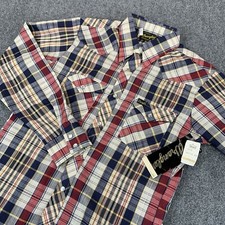VTG Deadstock 70s 80s WRANGLER Plaid Pearl Snap Western Shirt 20. See Measure