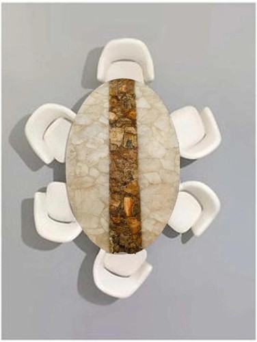 60" x 30" White Agate With Petrified Wood Table Top Home Decor Furniture