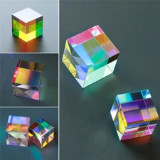 2pc Optical Glass X-Cube Dichroic Cube Prism RGB Combiner Splitter Crystal Gift